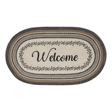 VHC Brands VHC Brands - Floral Vine Jute Rug Oval Welcome w/ Pad 27x48